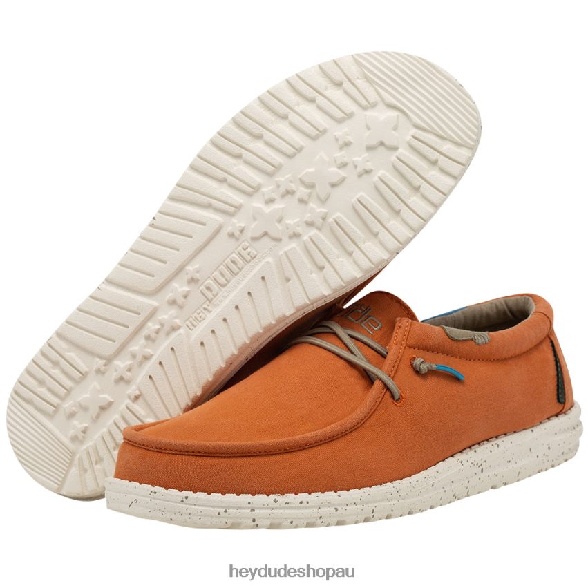 Hey Dude Wally Washed Tangerine Men V4Z64103