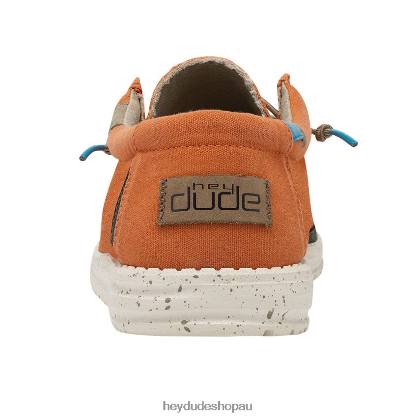 Hey Dude Wally Washed Tangerine Men V4Z64103