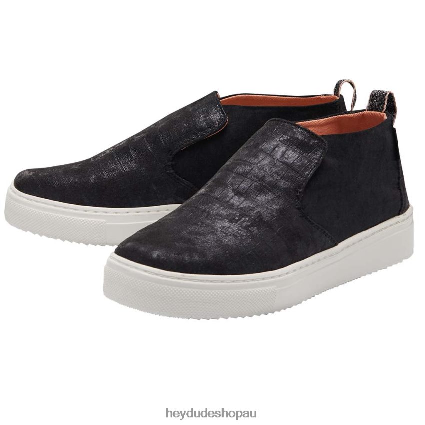 Hey Dude Peyton Croco Black Women V4Z6470