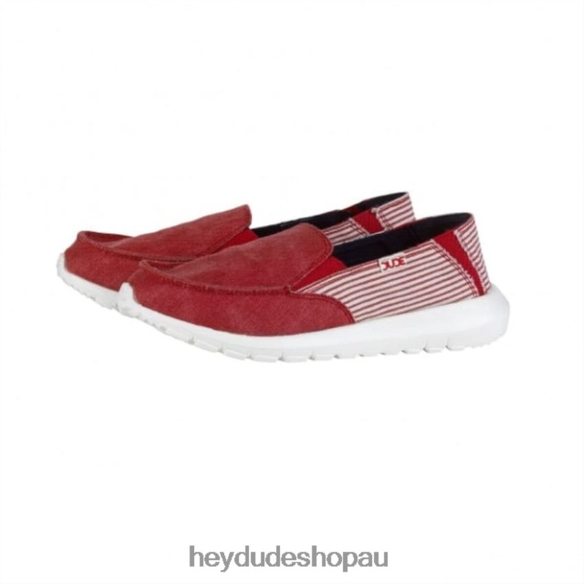 Hey Dude HEYDUDE Ava Red Stripe Slip On Women V4Z64407