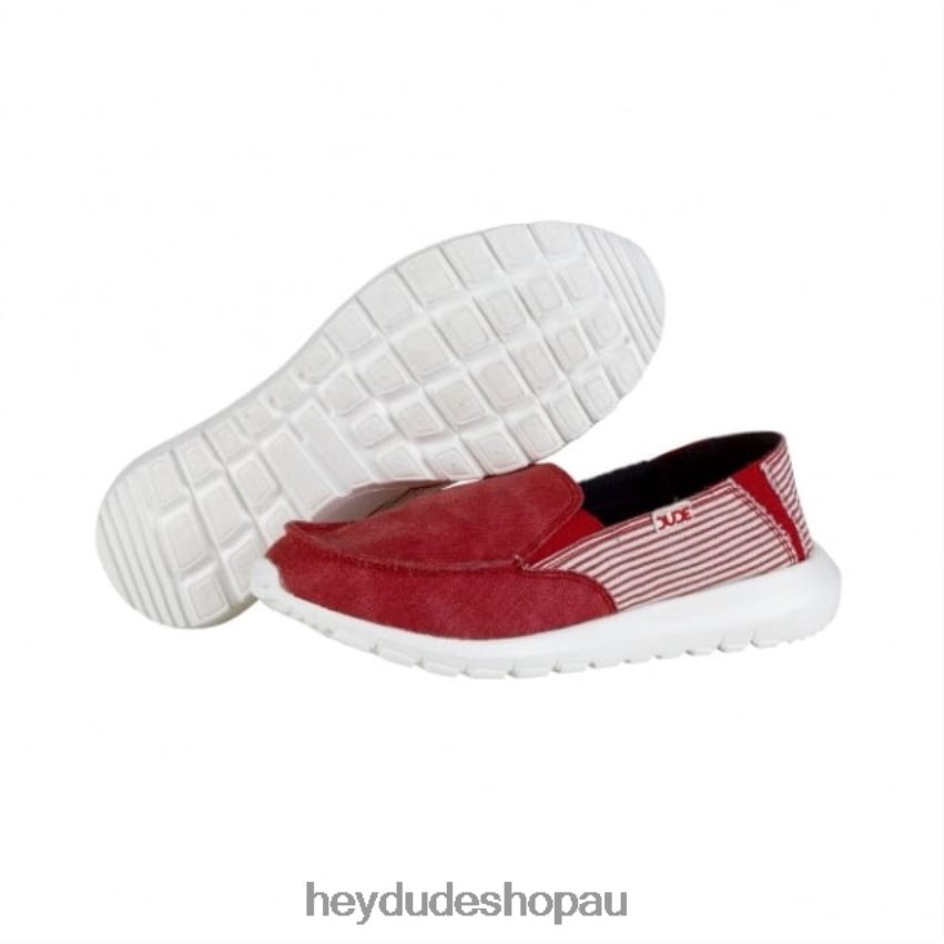 Hey Dude HEYDUDE Ava Red Stripe Slip On Women V4Z64407