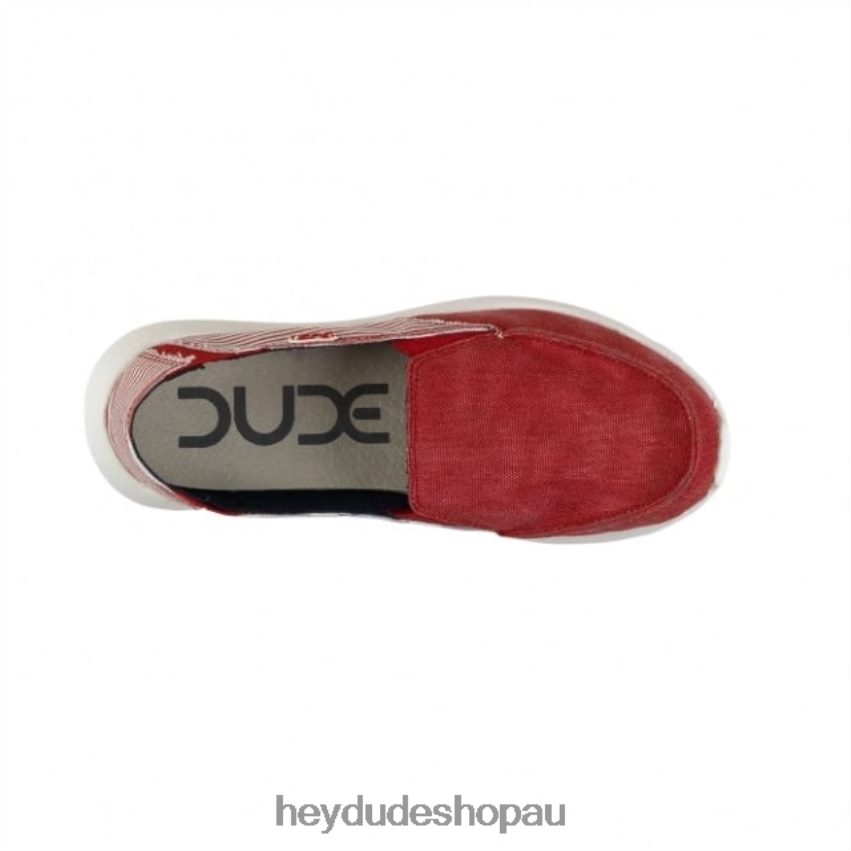 Hey Dude HEYDUDE Ava Red Stripe Slip On Women V4Z64407