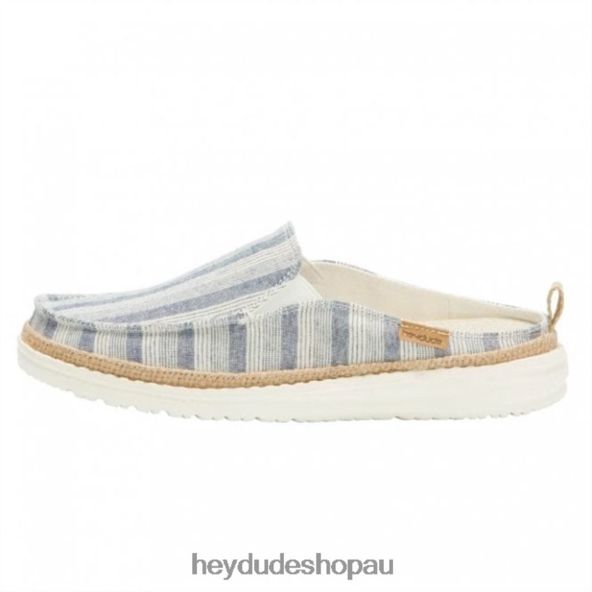 Hey Dude HEYDUDE Lexi Stripes Cotton Blue Slip-On Mule Women V4Z64398