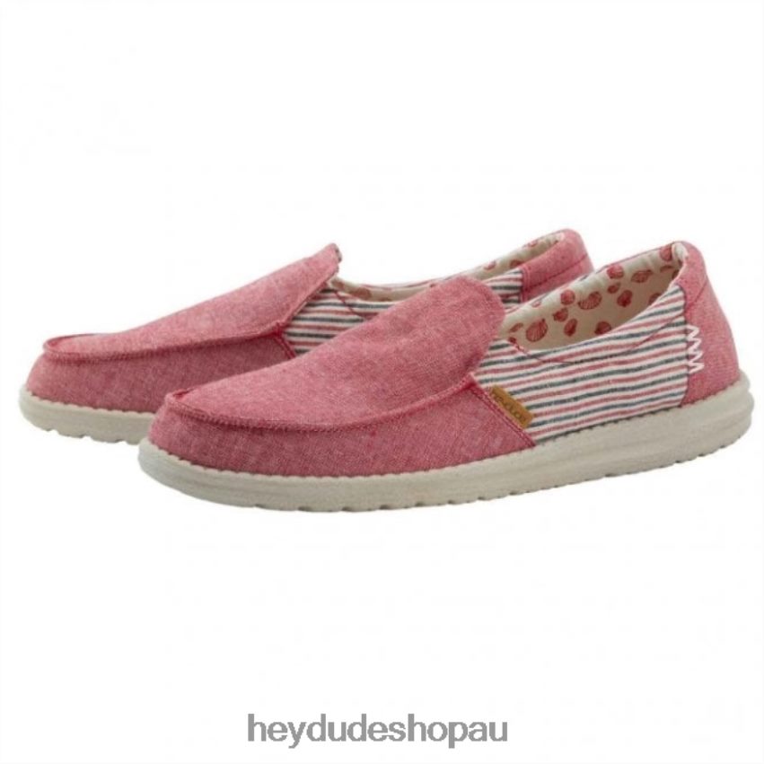 Hey Dude HEYDUDE Misty Barbados Canvas Red Women V4Z64396