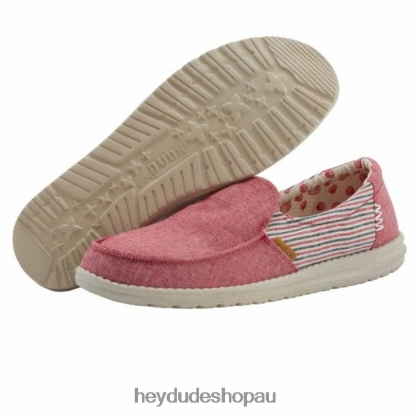 Hey Dude HEYDUDE Misty Barbados Canvas Red Women V4Z64396