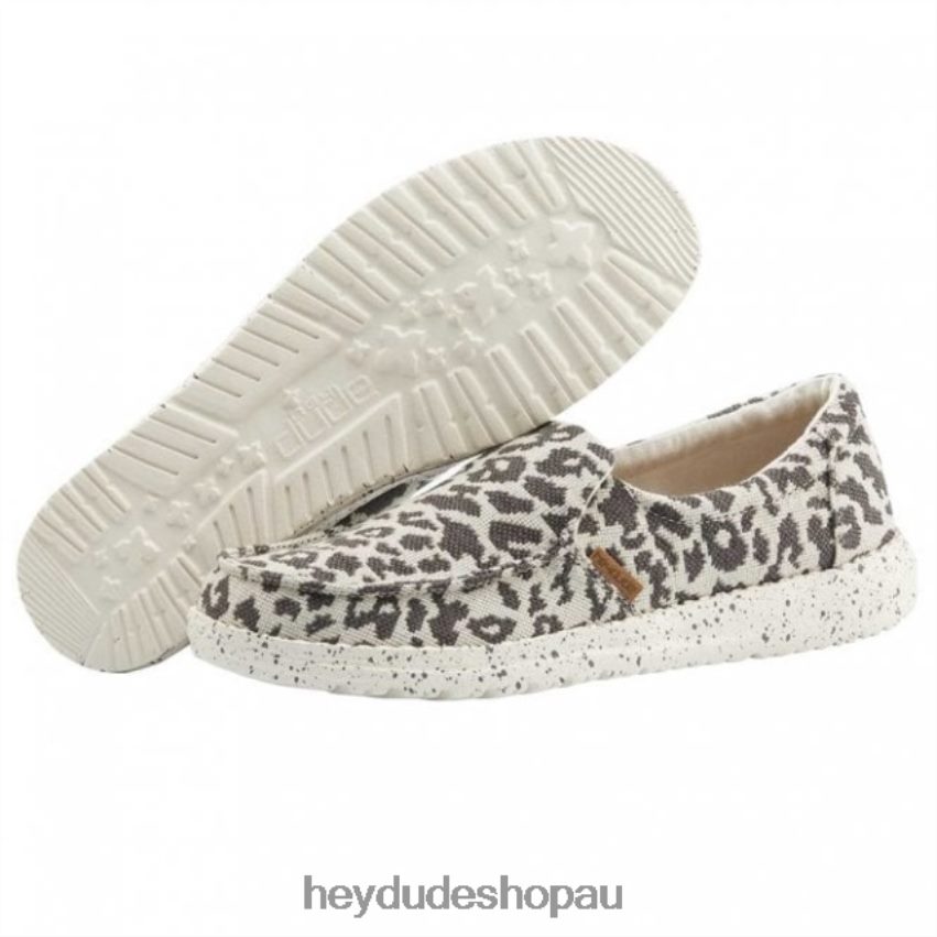 Hey Dude HEYDUDE Misty Cheetah Canvas Grey Women V4Z64395