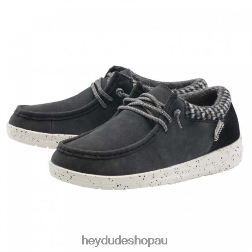 Hey Dude HEYDUDE Polly Recycled Leather Black Women V4Z64474