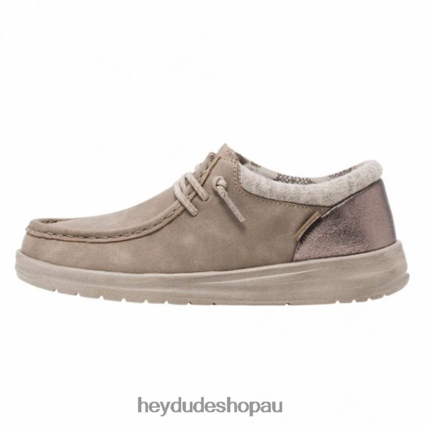 Hey Dude HEYDUDE Polly Recycled Leather Light Taupe Women V4Z64452