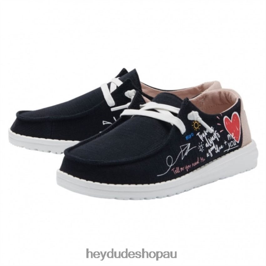 Hey Dude HEYDUDE Wendy Chambray Doodle Black Women V4Z64461