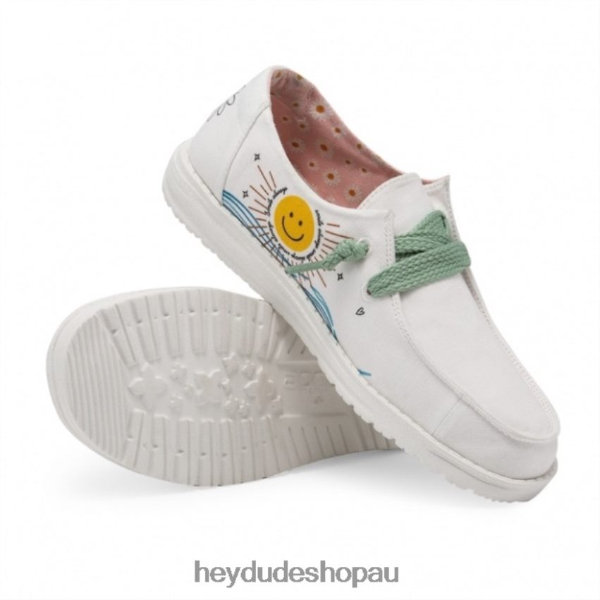 Hey Dude HEYDUDE Wendy Chambray Doodle Good Vibes Women V4Z64444