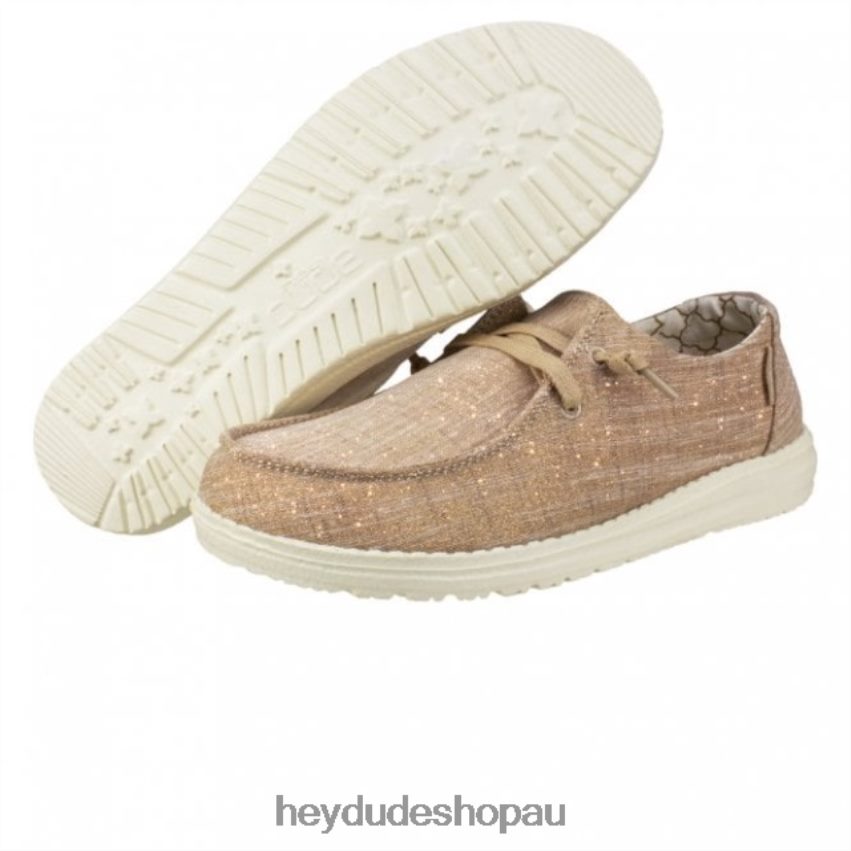 Hey Dude HEYDUDE Wendy Chambray Rose Gold Sparkle Women V4Z64476