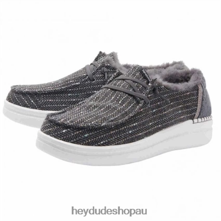 Hey Dude HEYDUDE Wendy Rise Chalet Black Herringbone Women V4Z64455