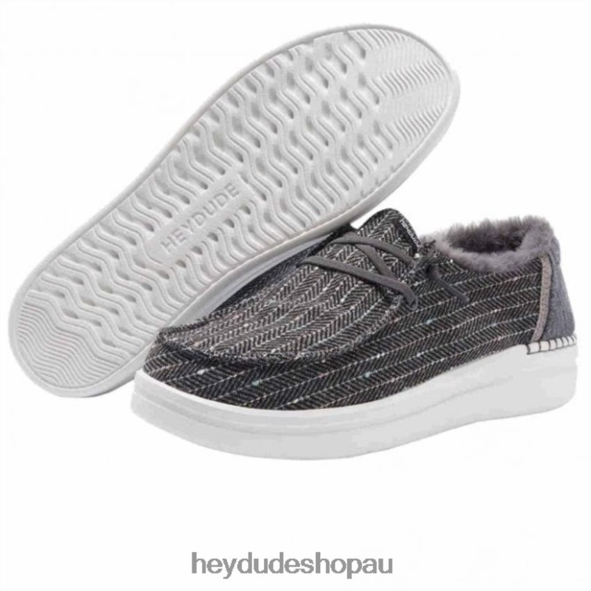 Hey Dude HEYDUDE Wendy Rise Chalet Black Herringbone Women V4Z64455