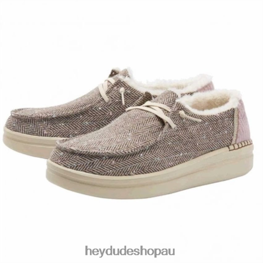 Hey Dude HEYDUDE Wendy Rise Chalet Brown Herringbone Women V4Z64453