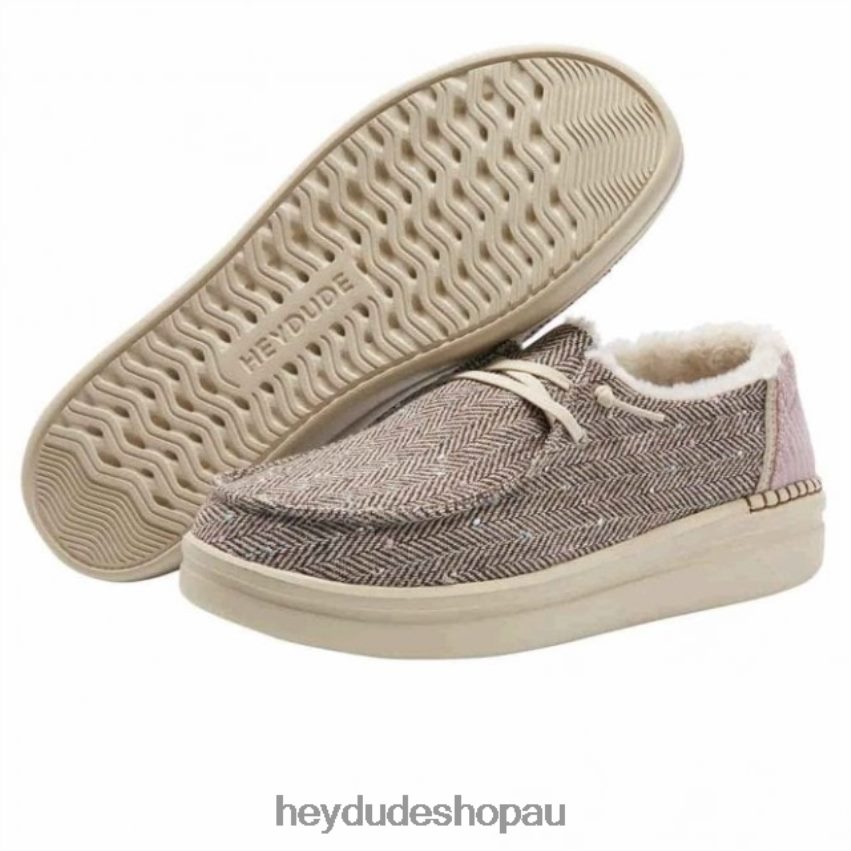 Hey Dude HEYDUDE Wendy Rise Chalet Brown Herringbone Women V4Z64453