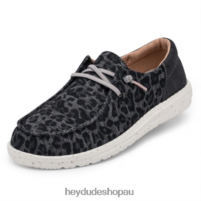 Hey Dude HEYDUDE Wendy Sox Leopard Grey Women V4Z64437