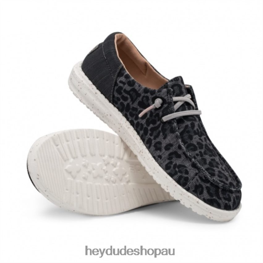 Hey Dude HEYDUDE Wendy Sox Leopard Grey Women V4Z64437