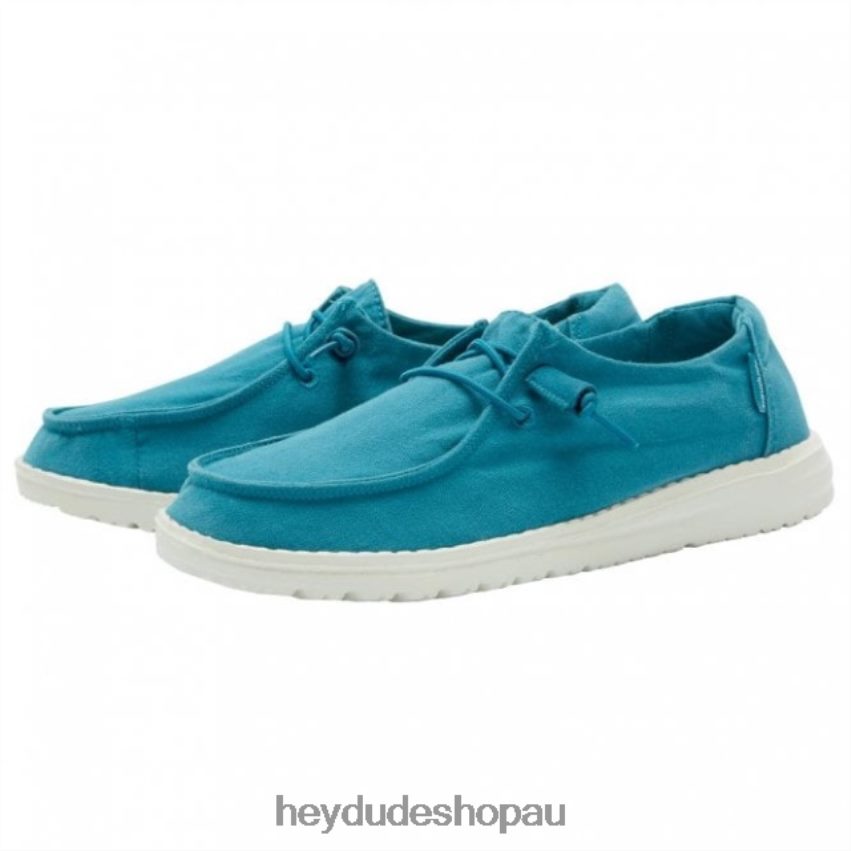 Hey Dude HEYDUDE Wendy Washed Canvas Azur Caribbean Women V4Z64482