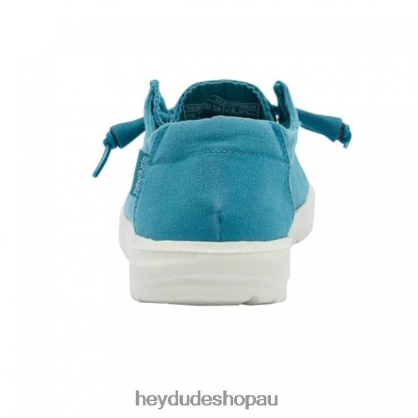 Hey Dude HEYDUDE Wendy Washed Canvas Azur Caribbean Women V4Z64482