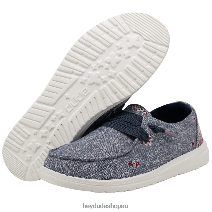 Hey Dude Wendy Flora Iris Blue Women V4Z6411
