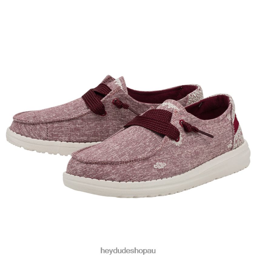 Hey Dude Wendy Flora Peony Red Women V4Z6413