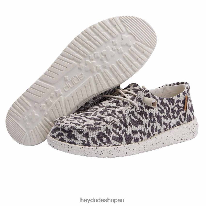 Hey Dude Wendy Woven Cheetah Grey Women V4Z6459